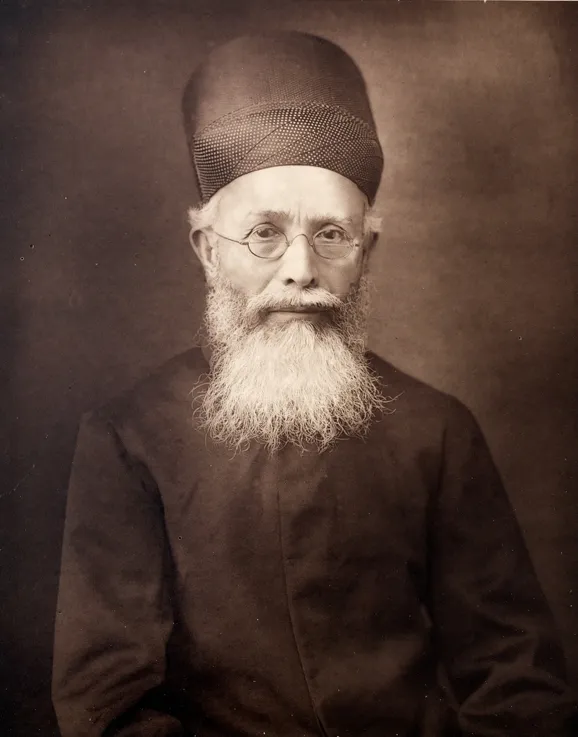 Ilustrasi potret bersejarah Dadabhai Naoroji politikus terkemuka asal India