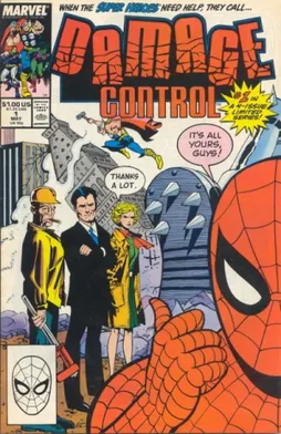 Ilustrasi gedung perkantoran fiksi Damage Control dalam semesta Marvel