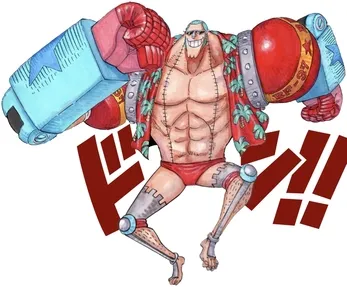 Karakter Franky cyborg dari anime One Piece