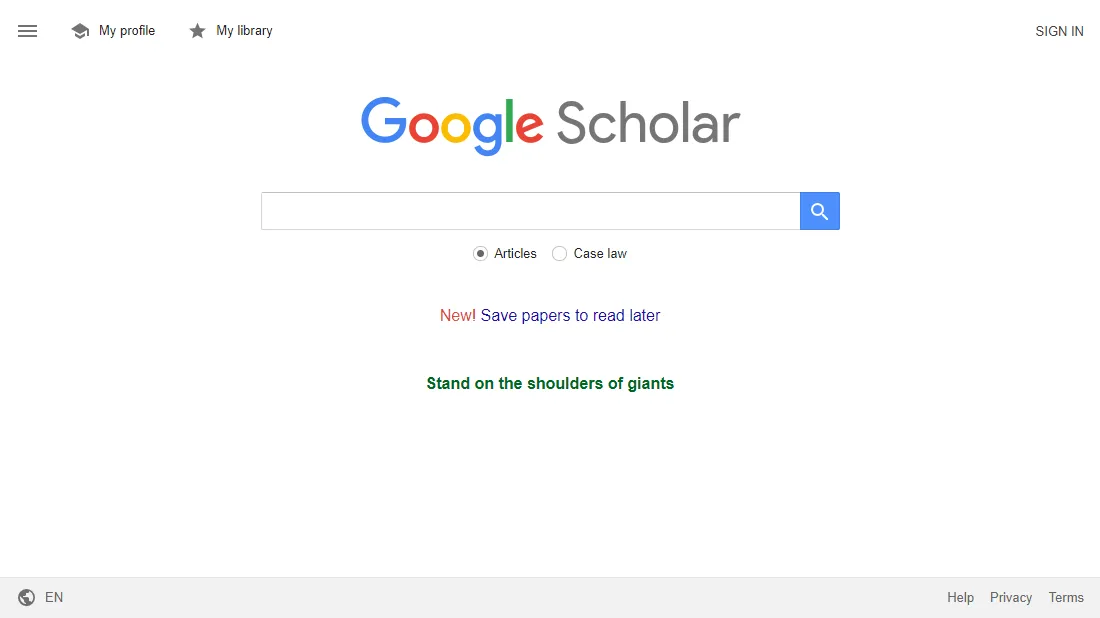 Ilustrasi tampilan pencarian platform Google Scholar di perangkat komputer