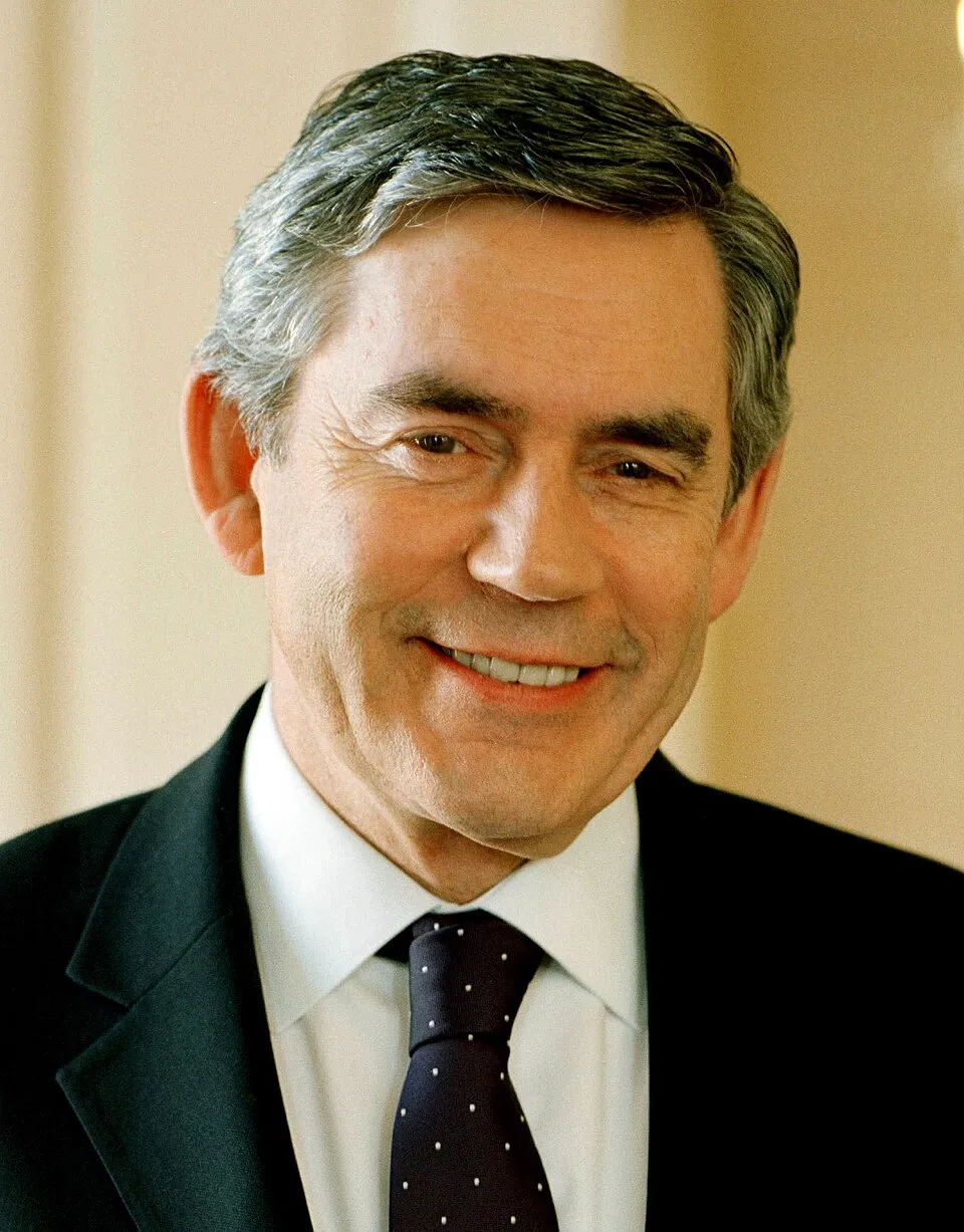 Potret mantan Perdana Menteri Inggris Gordon Brown dalam kegiatan resmi
