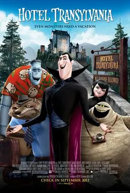 Poster dan karakter utama film animasi Hotel Transylvania