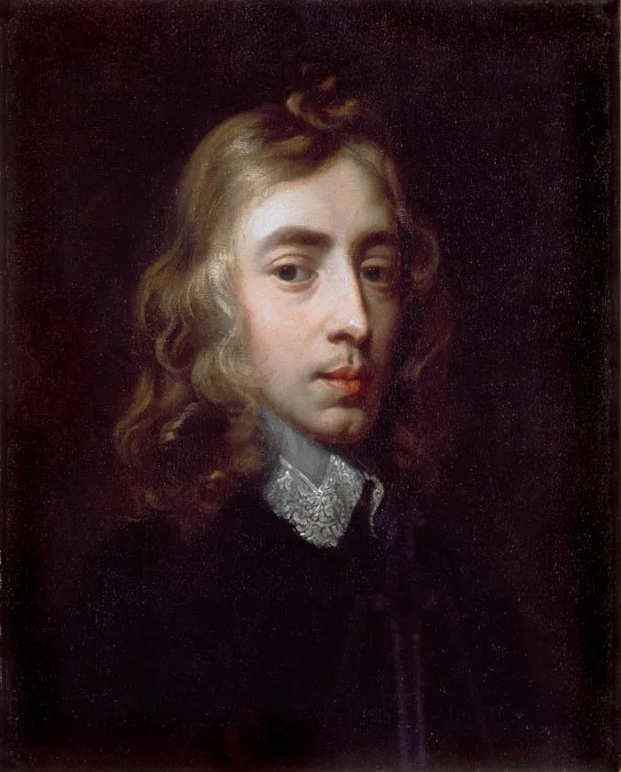 Ilustrasi profil John Milton sastrawan Inggris pencipta Paradise Lost