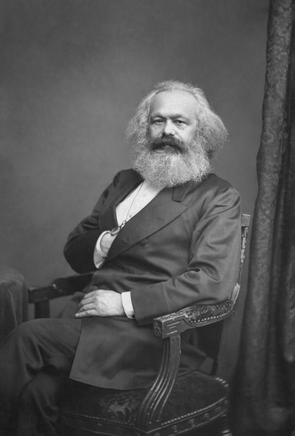 Ilustrasi profil Karl Marx sebagai filsuf dan teoretikus ekonomi dunia