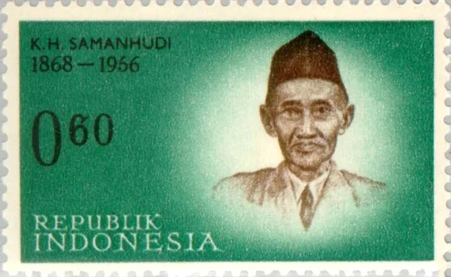 Ilustrasi potret Kiai Haji Samanhudi pendiri Sarekat Dagang Islam