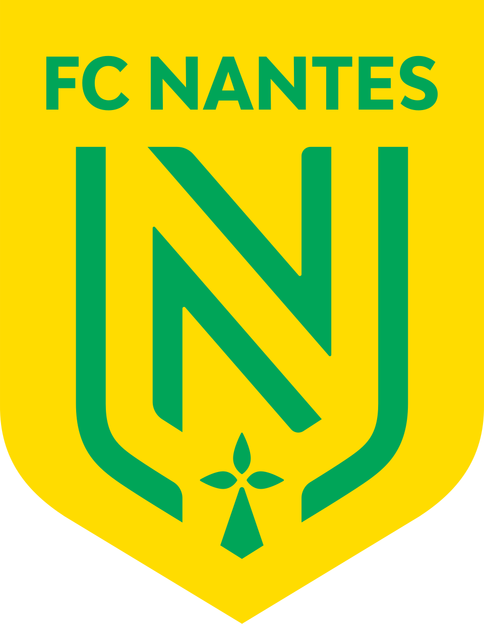 Lambang resmi klub FC Nantes dengan warna kebanggaan kuning dan hijau