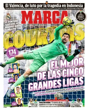 Ilustrasi surat kabar Marca sebagai media olahraga nasional Spanyol