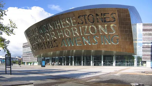 Pemandangan kota Cardiff di Wales
