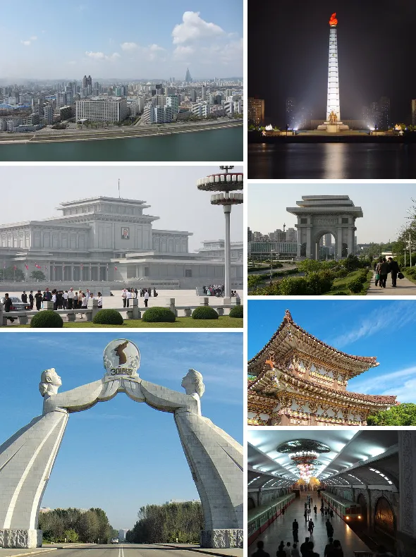 Pemandangan perkotaan Pyongyang di Korea Utara