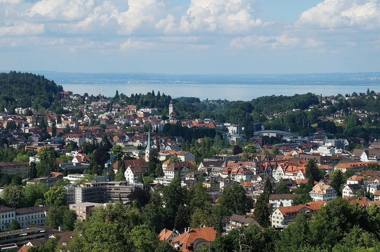 Pemandangan arsitektur kota St. Gallen di Swiss yang bersejarah