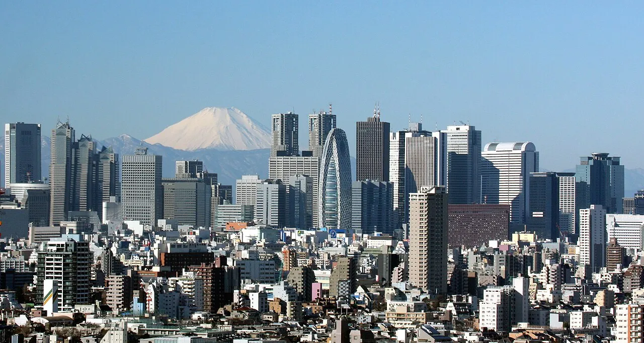 Pemandangan lanskap perkotaan modern di Tokyo Jepang