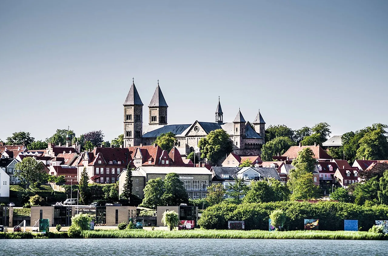 Pemandangan Kota Viborg di Denmark sebagai pusat sejarah dan administrasi