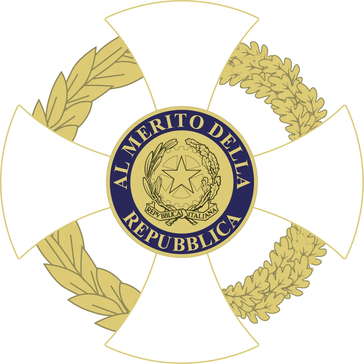 Lencana dan pita Order of Merit of the Italian Republic