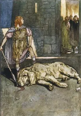 Patung perunggu pahlawan mitologi Cú Chulainn di Dublin