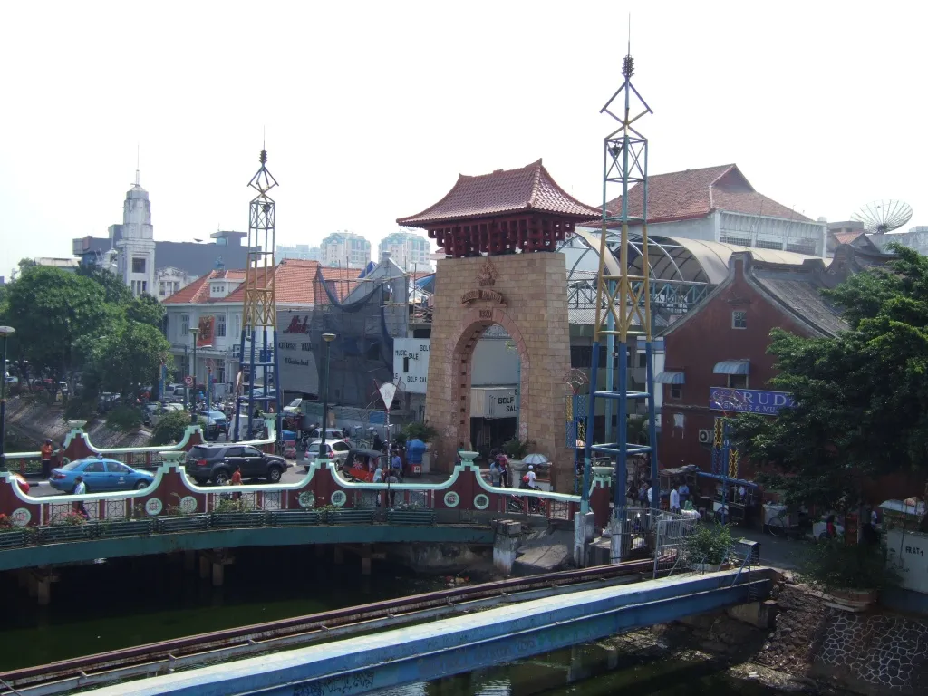 Suasana kawasan perdagangan Pasar Baru di Jakarta Pusat