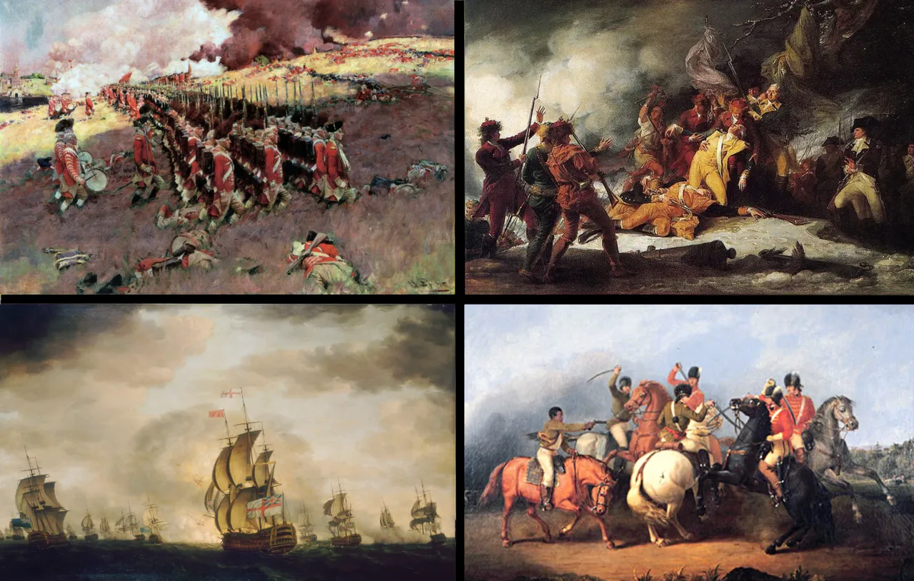 Ilustrasi sejarah Perang Revolusi Amerika Serikat dan Perjanjian Paris