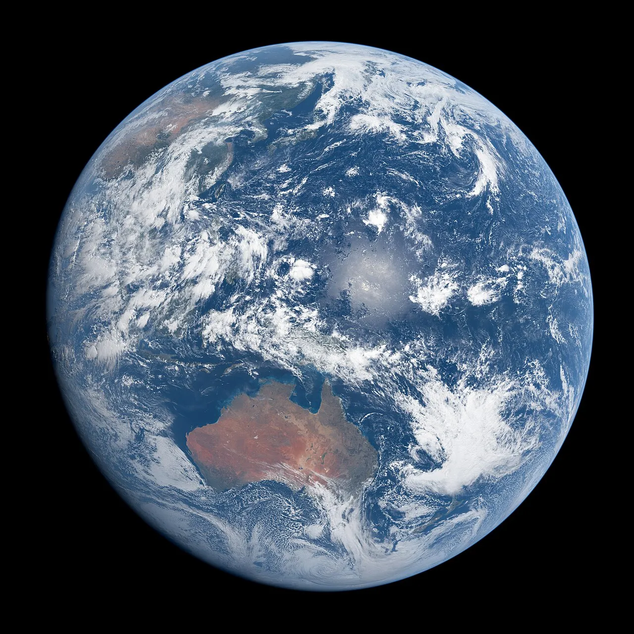 Ilustrasi planet Bumi dari luar angkasa sebagai planet biru