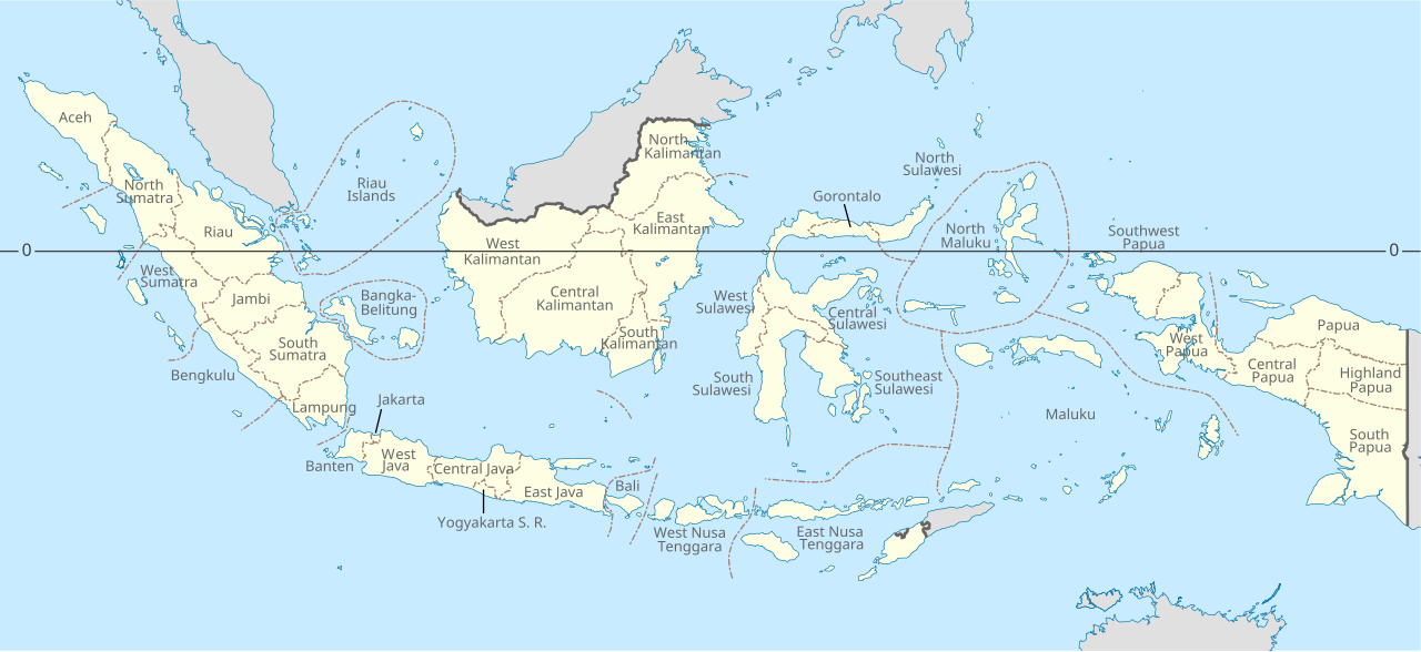 Peta persebaran provinsi di Indonesia dari Sabang sampai Merauke
