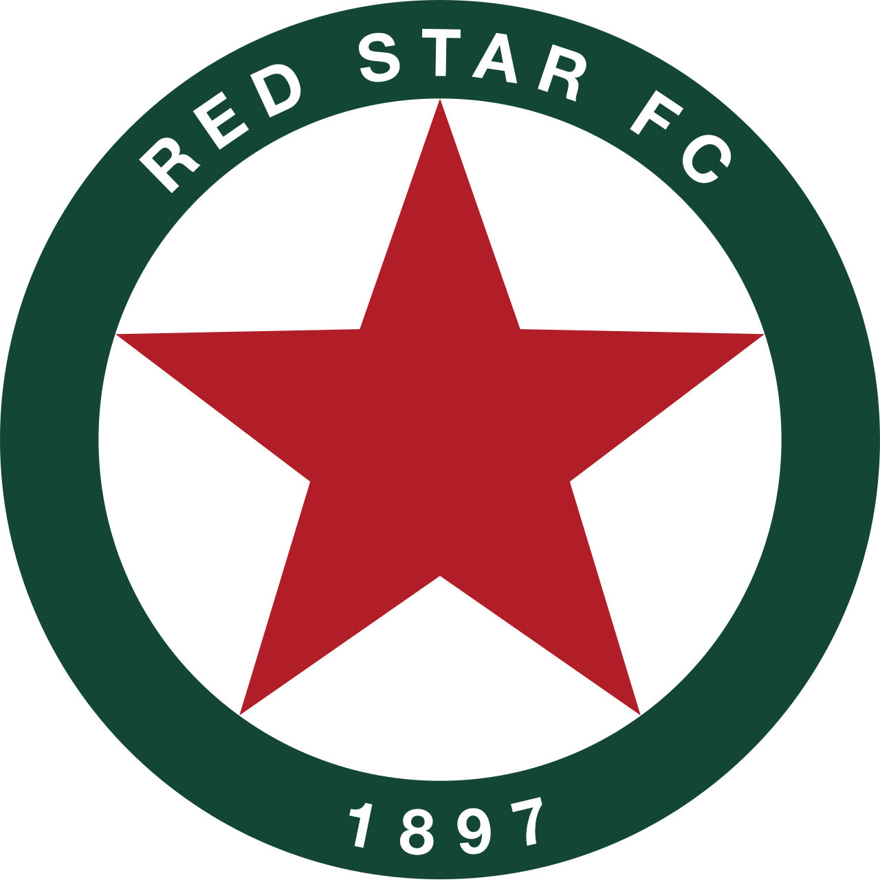Logo dan suasana kandang Red Star FC di Stade Bauer, Paris