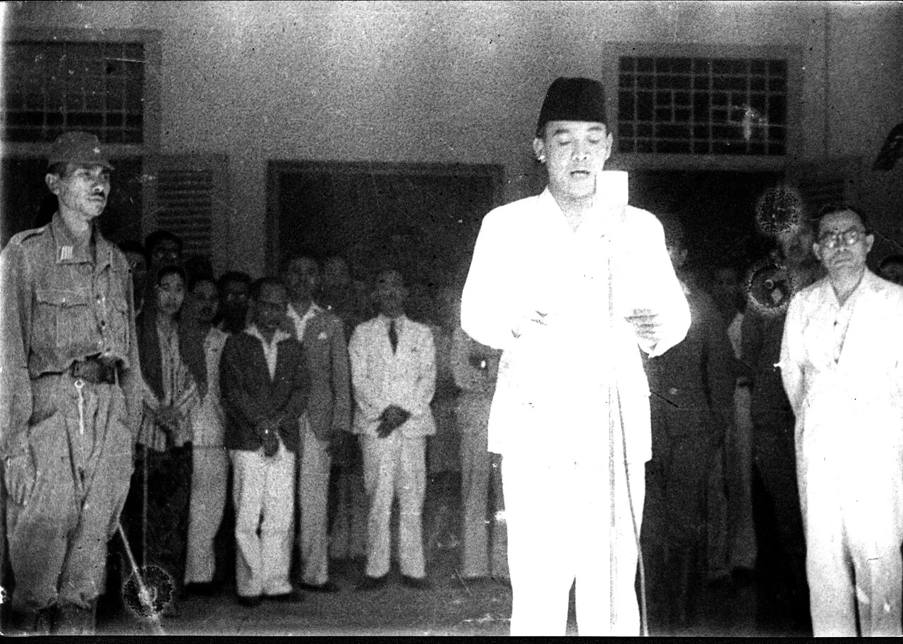 Ilustrasi sejarah Revolusi Nasional Indonesia dan perjuangan kemerdekaan