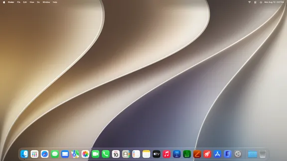 Tampilan antarmuka sistem operasi macOS pada perangkat komputer Mac buatan Apple
