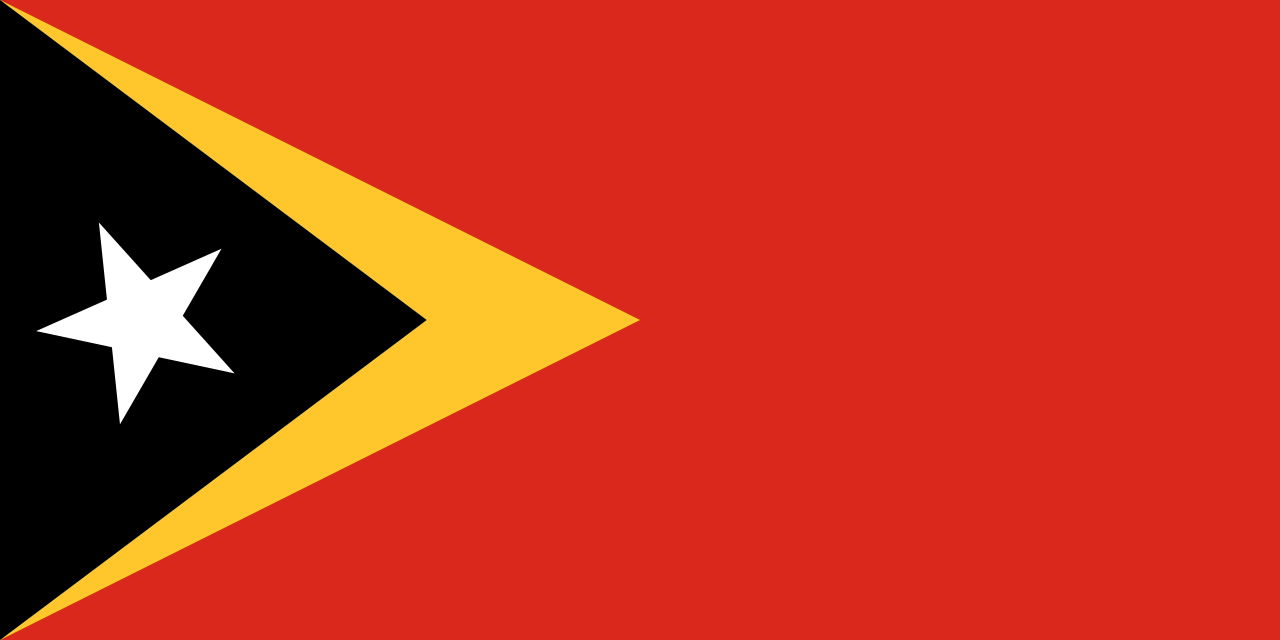 Skuad tim nasional sepak bola Timor-Leste dalam balutan jersey merah hitam kebanggaan negara