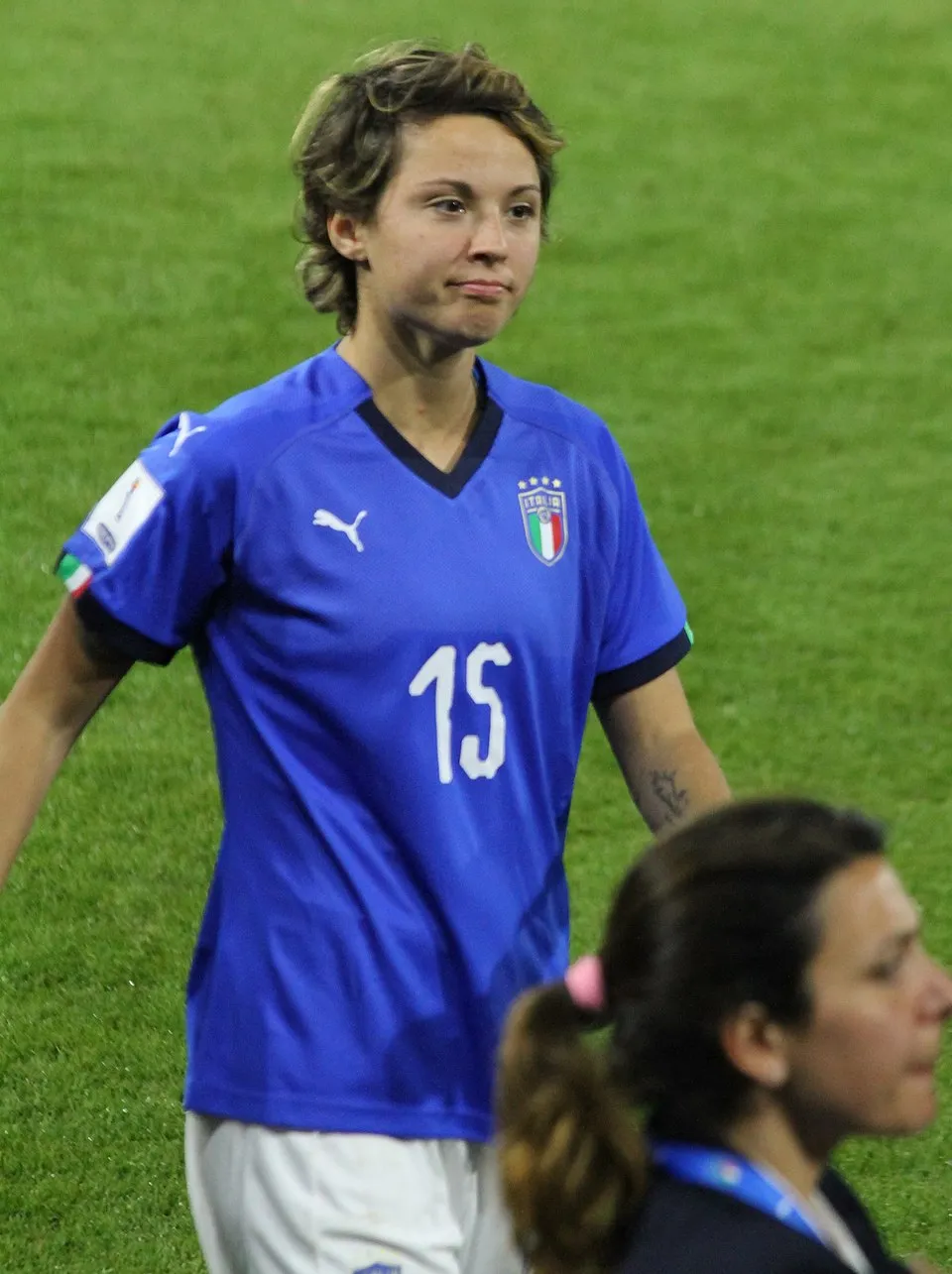 Valentina Giacinti penyerang timnas wanita Italia saat berlaga di lapangan