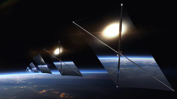 Ilustrasi proyek satelit pemantul cahaya matahari di luar angkasa oleh Reflect Orbital