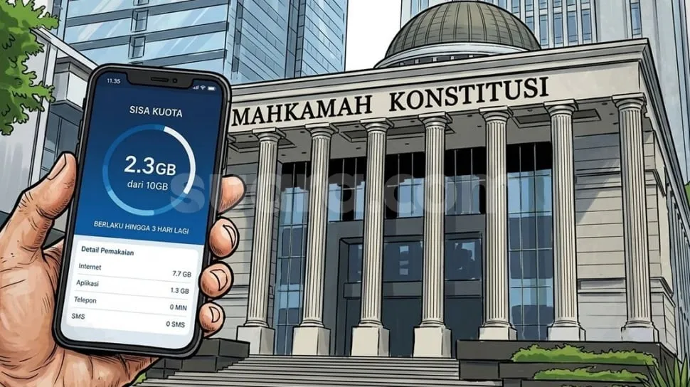Ilustrasi putusan Mahkamah Konstitusi terkait aturan sisa kuota internet seluler
