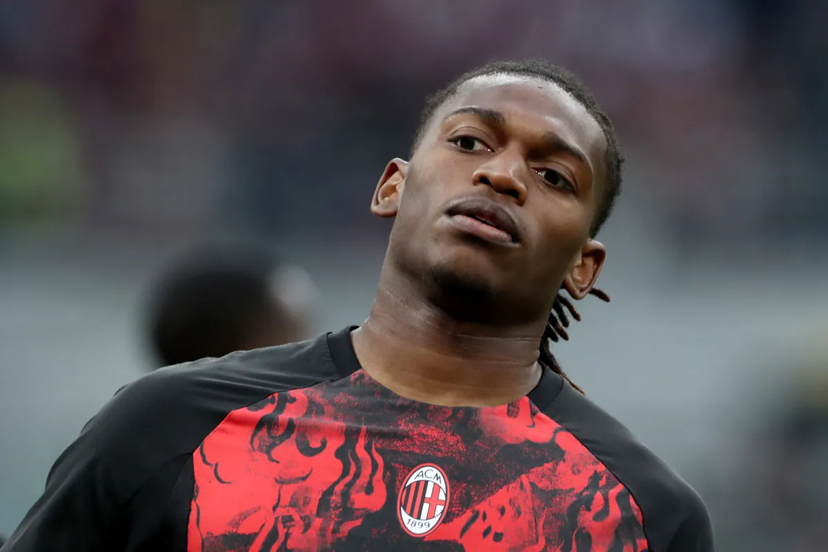 Foto penyerang AC Milan Rafael Leao saat mengenakan seragam klub