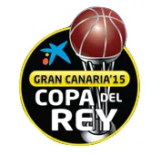 Skuad Real Madrid merayakan kemenangan juara Copa del Rey de Baloncesto 2015