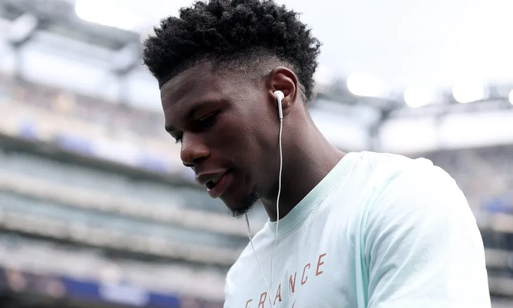 Aurelien Tchouameni saat sesi latihan bersama Real Madrid jelang laga pembuka La Liga