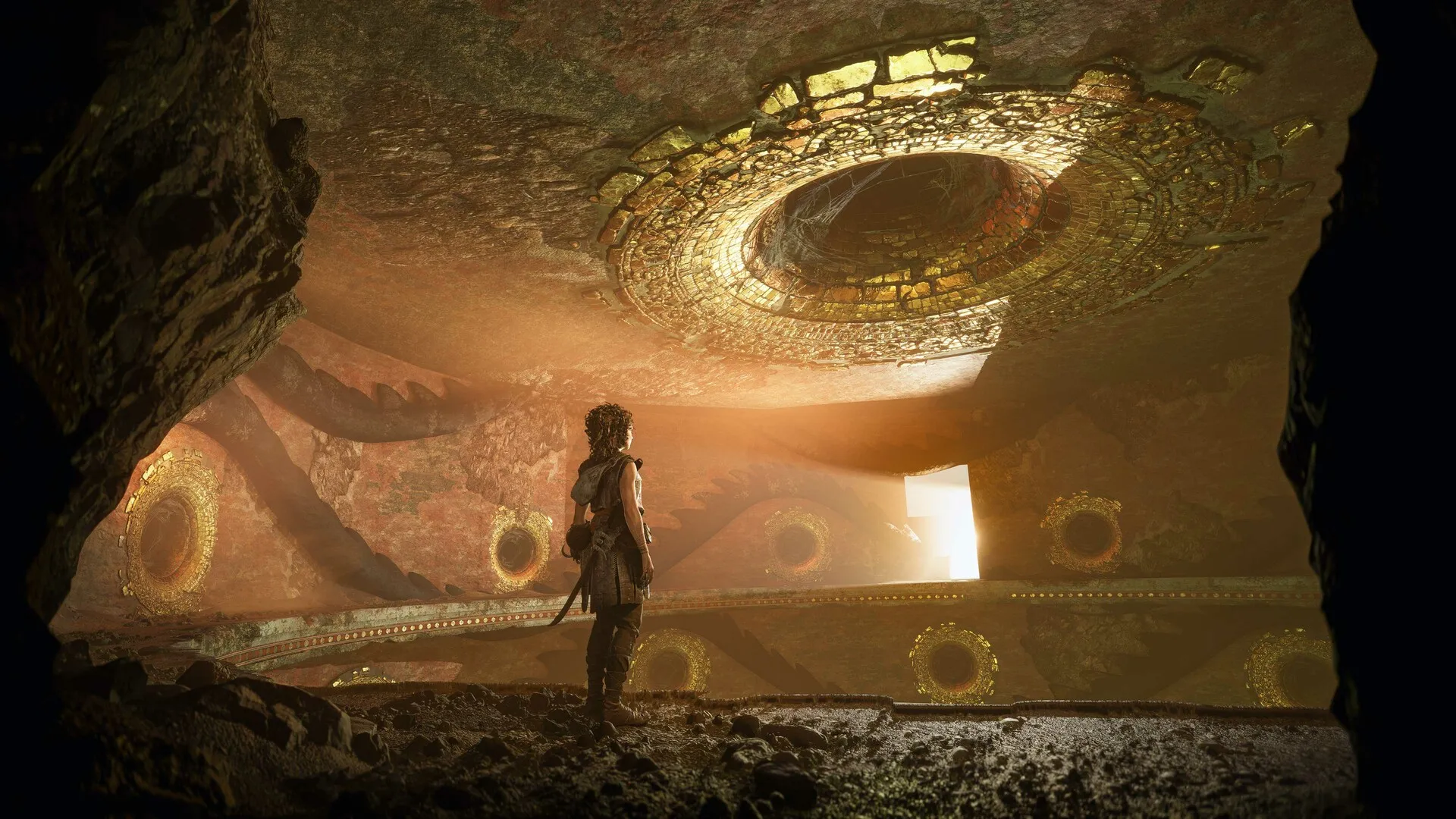 Tangkapan layar game Resonance A Plague Tale Legacy dengan latar pulau Mediterania