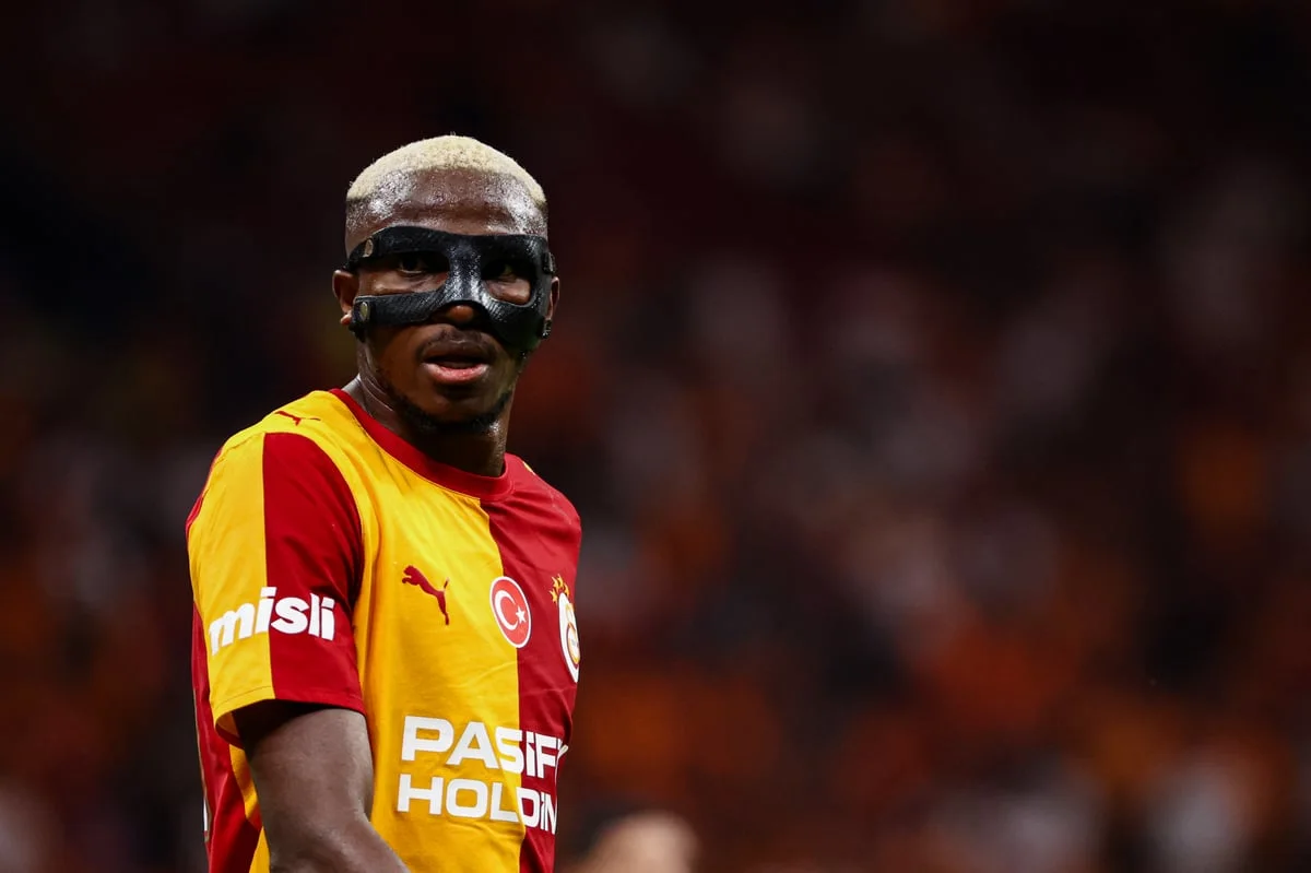 Victor Osimhen penyerang Galatasaray saat merayakan gol