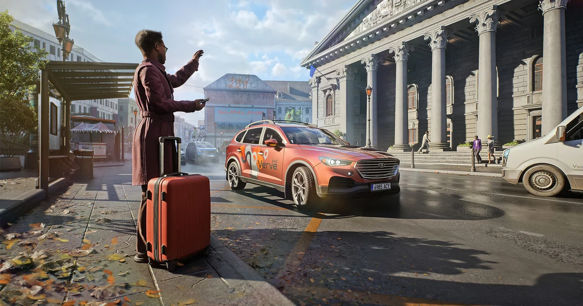 Tangkapan layar game Rideshare Stimulator yang menggunakan teknologi AI generatif di Steam