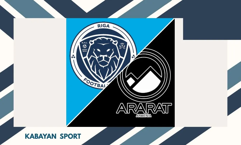 Pemain Riga FC merayakan gol ke gawang Ararat-Armenia di Skonto Stadions