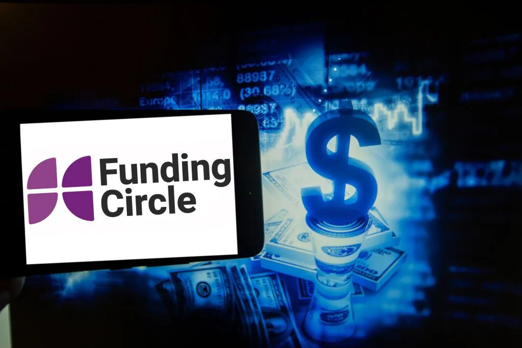 Ilustrasi grafik kenaikan saham dan investasi fintech Funding Circle
