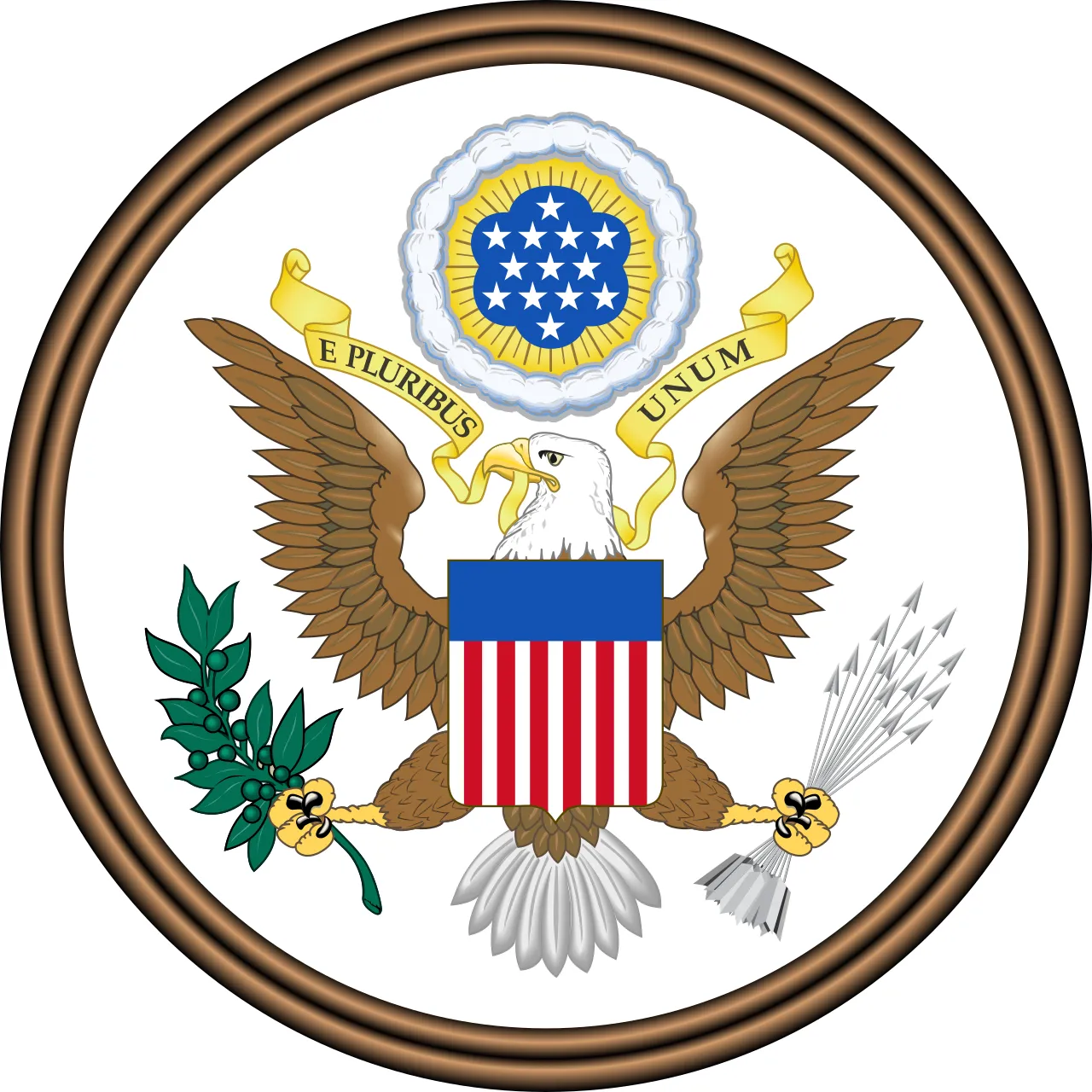 Dokumen resmi undang-undang Freedom of Information Act di Amerika Serikat dengan latar belakang lambang federal