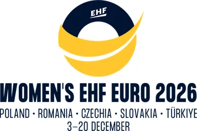 Logo dan persiapan ajang Kejuaraan Eropa Bola Tangan Wanita EHF Euro 2026