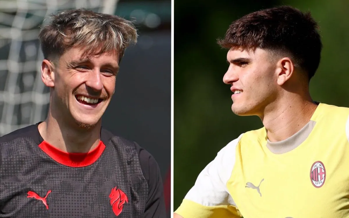 Ilustrasi pemain AC Milan di sesi latihan bawah arahan pelatih Ruben Amorim