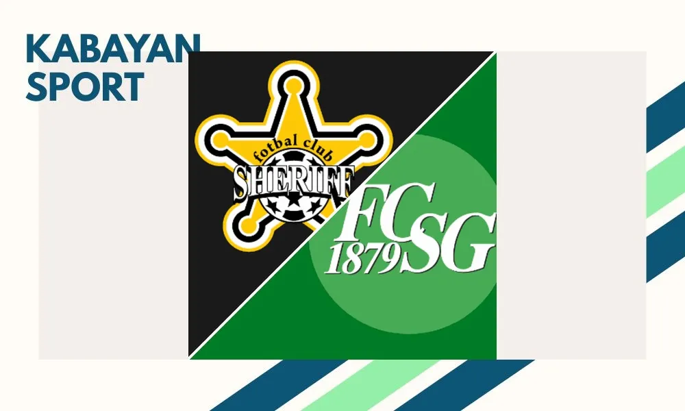 Pemain St. Gallen merayakan gol kemenangan atas Sheriff Tiraspol di Sheriff Stadium