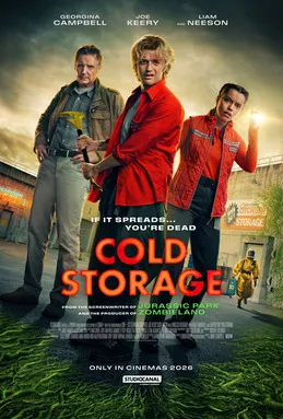 Poster film Cold Storage dibintangi Liam Neeson dan Joe Keery