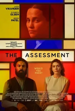 Poster film fiksi ilmiah thriller The Assessment yang dibintangi Elizabeth Olsen