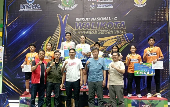 Suasana pertandingan Sirnas C Wali Kota Bandung Utama Open 2026 di GOR Bandung