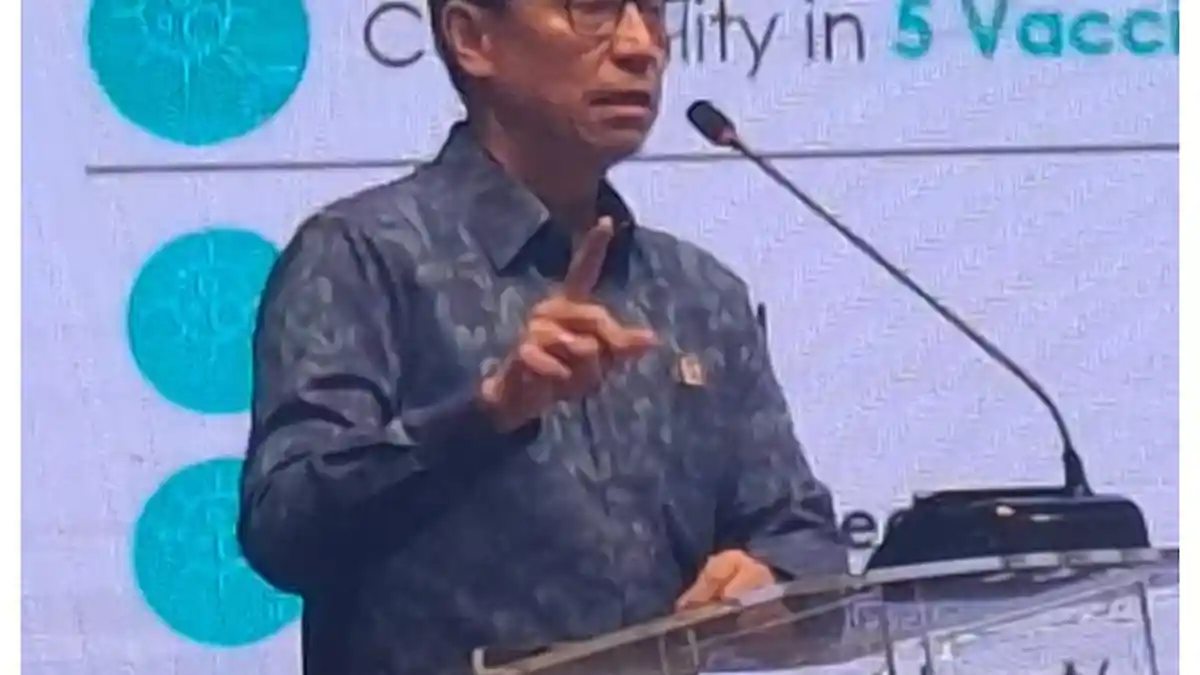 Menteri Kesehatan Budi Gunadi Sadikin saat memberikan sosialisasi pentingnya skrining HPV