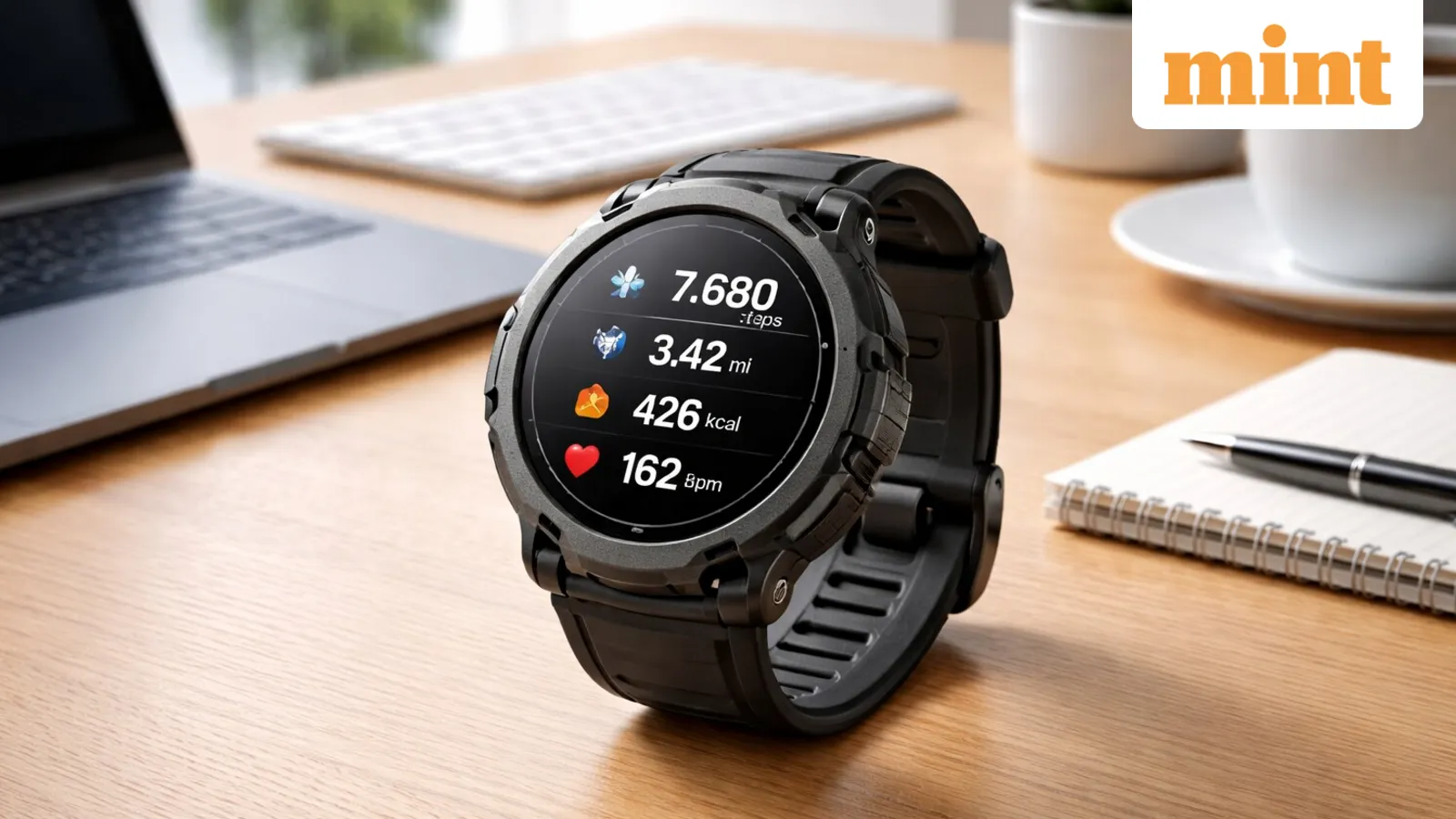 Smartwatch modern untuk memantau kesehatan jantung dan detak jantung pengguna