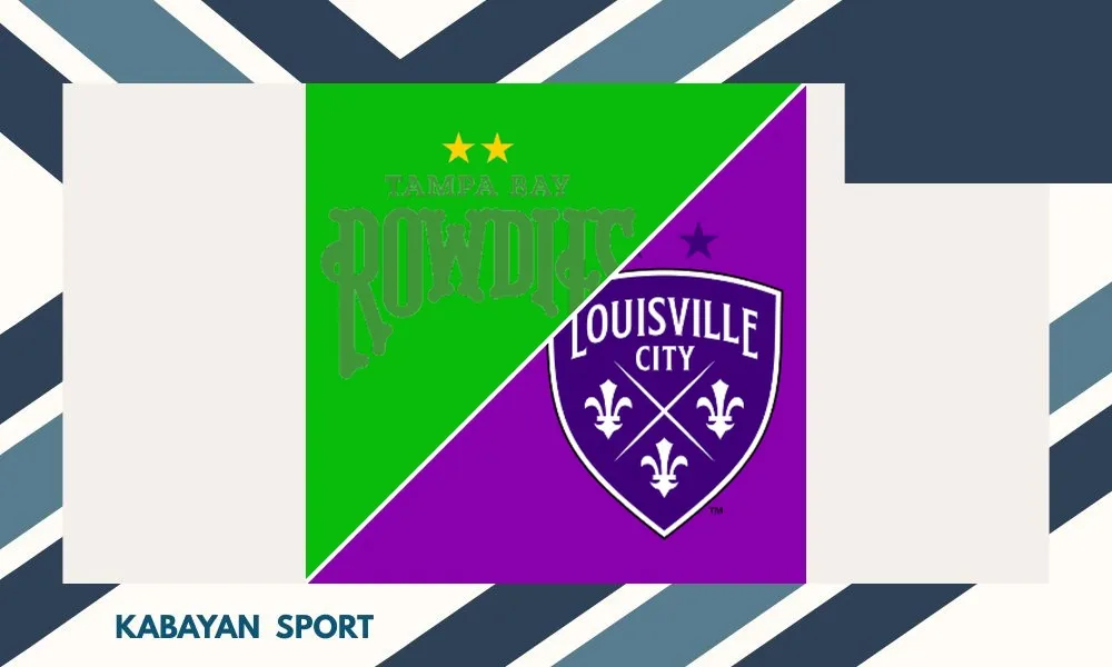 Aksi pemain Tampa Bay Rowdies dan Louisville City FC dalam laga perempat final USL Cup