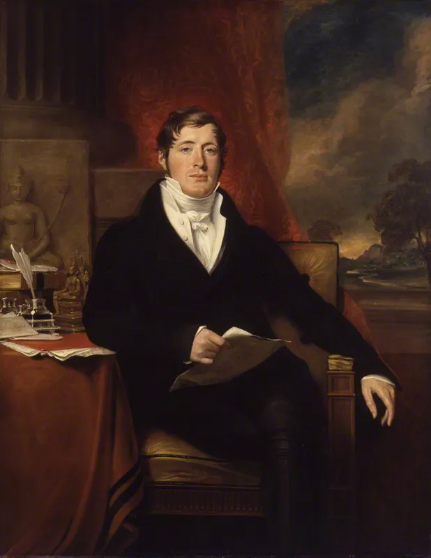 Potret lukisan Thomas Stamford Raffles tokoh sejarah kolonial Britania