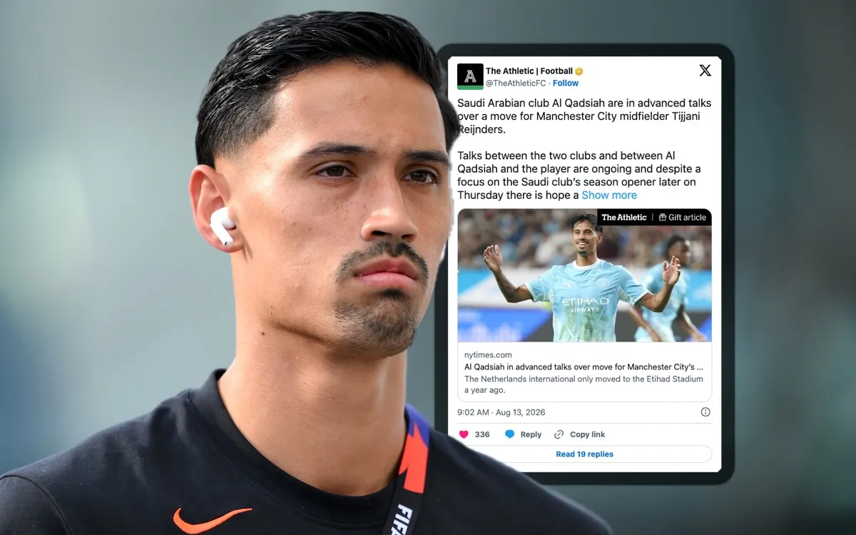 Tijjani Reijnders dalam sesi latihan bersama Manchester City di kompetisi Eropa