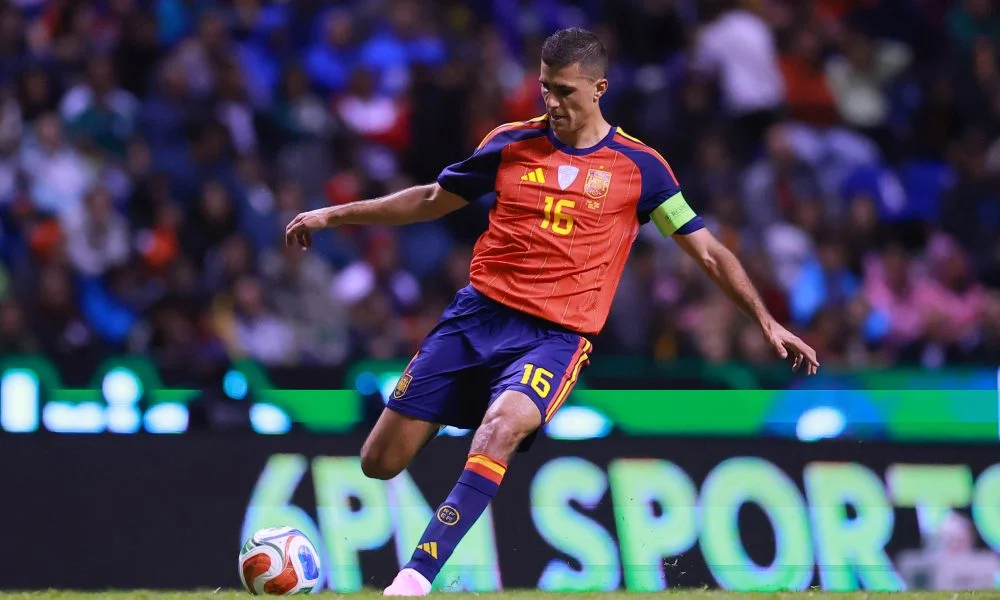 Ilustrasi Rodri mengenakan seragam Barcelona jelang kepindahannya dari Manchester City